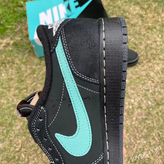 Travis Scott x Air Jordan 1 Low DZ1382-001 Black Tiffany Reverse Swoosh