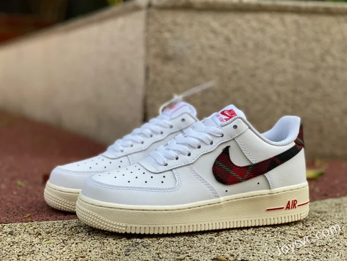 Nike Air Force 1 AF1 White Red Checkerboard Pure Original Version DV0789-100