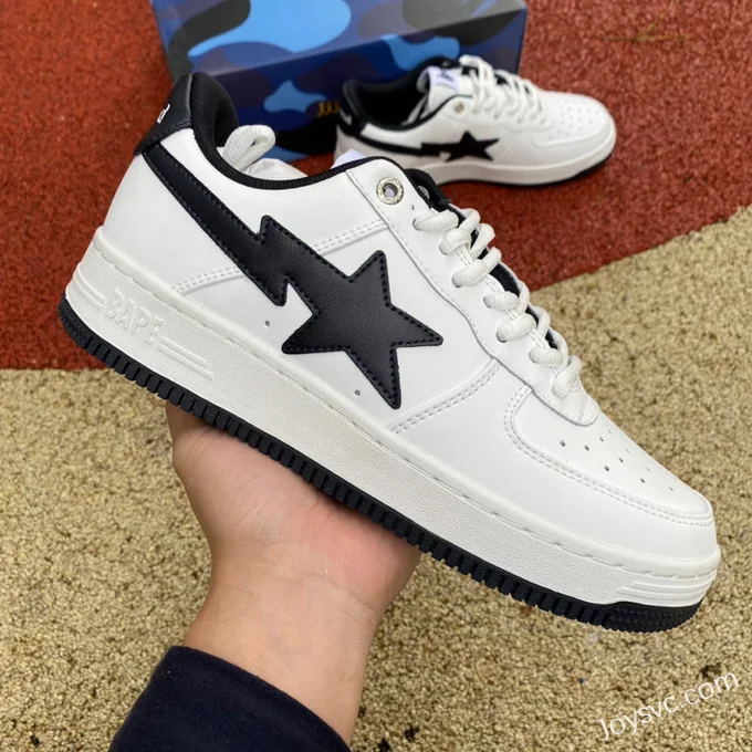 BAPE STA SK8 Low-Top Shoes in White and Black