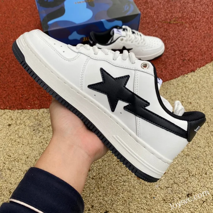 BAPE STA SK8 Low-Top Shoes in White and Black