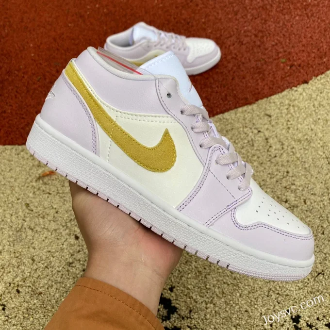 Air Jordan 1 Low DC0774-501 White Purple Gold Hook Retro