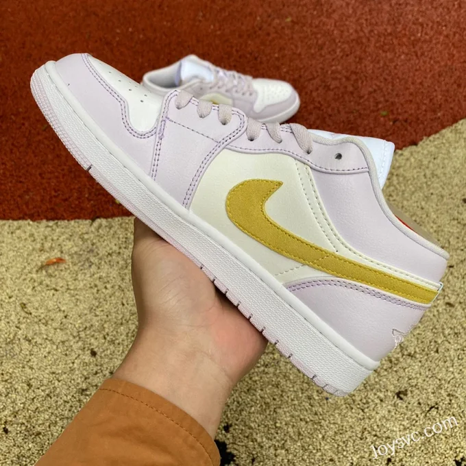 Air Jordan 1 Low DC0774-501 White Purple Gold Hook Retro