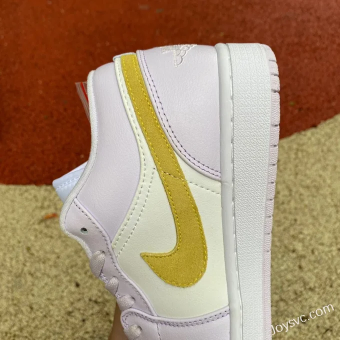 Air Jordan 1 Low DC0774-501 White Purple Gold Hook Retro