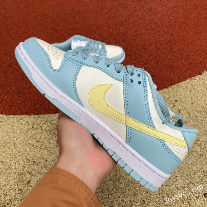 Nike Dunk Low Light Blue Yellow Hook Retro Sneakers DD1503-123