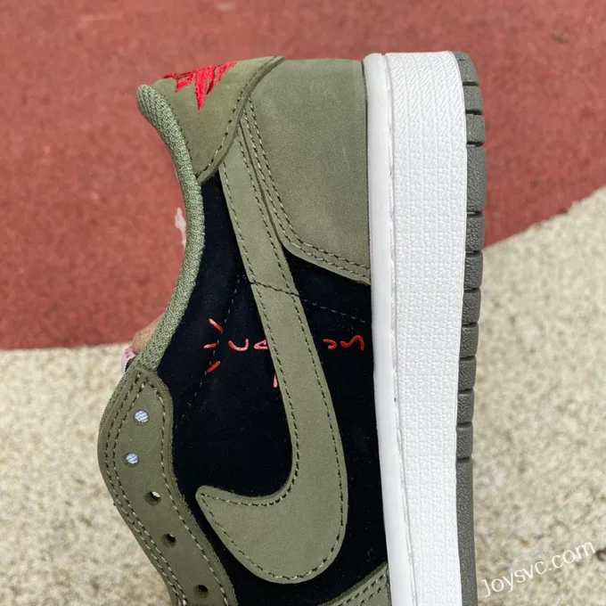 Travis Scott x Air Jordan 1 Low CQ4277-008 Black Green Reverse Swoosh