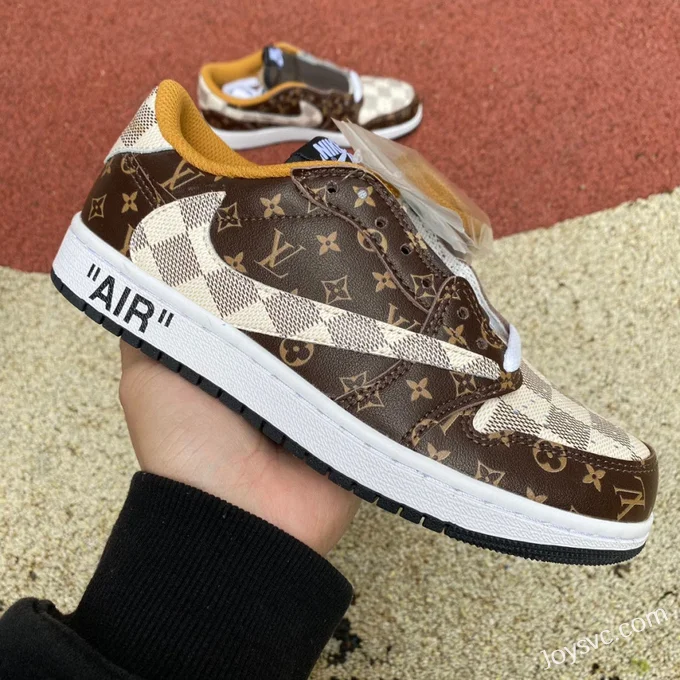 Travis Scott x Louis Vuitton x Air Jordan 1 Low DO7097 Brown Retro