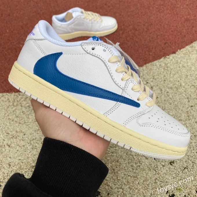 Travis Scott x Air Jordan 1 Low DO7097-100 White Blue Reverse Swoosh