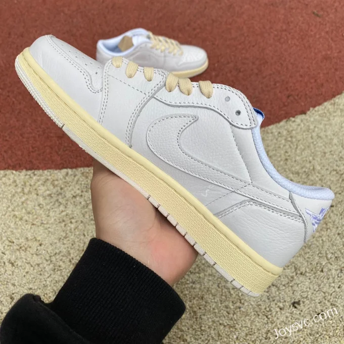 Travis Scott x Air Jordan 1 Low DO7097-100 White Blue Reverse Swoosh