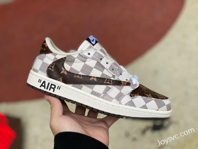 Travis Scott x Louis Vuitton x Air Jordan 1 Low White Brown Retro