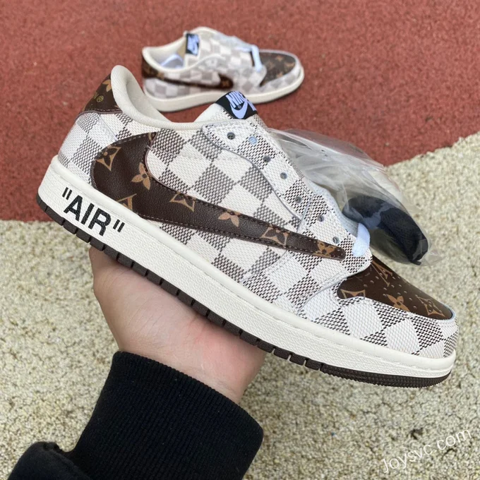 Travis Scott x Louis Vuitton x Air Jordan 1 Low White Brown Retro