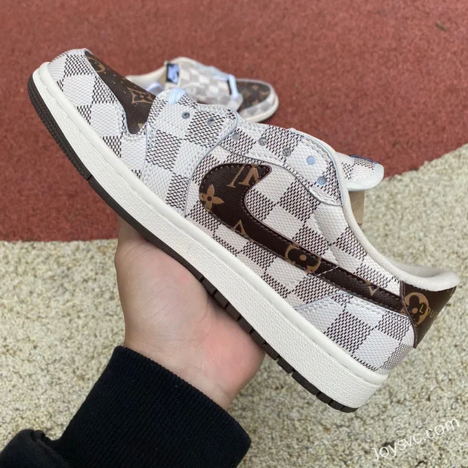 Travis Scott x Louis Vuitton x Air Jordan 1 Low White Brown Retro