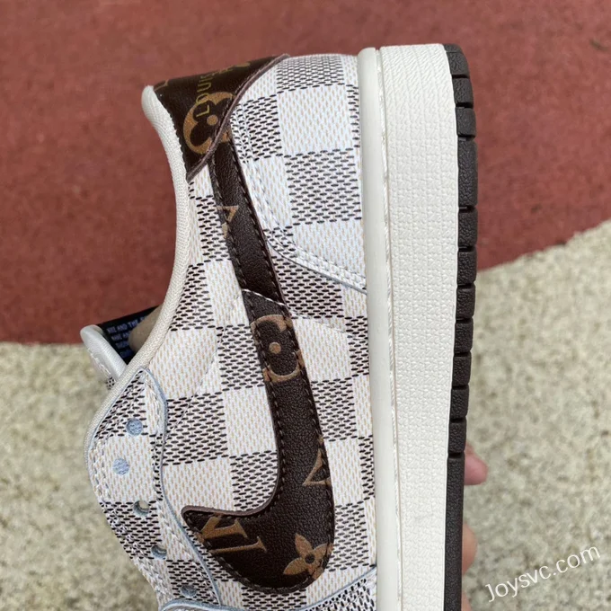 Travis Scott x Louis Vuitton x Air Jordan 1 Low White Brown Retro