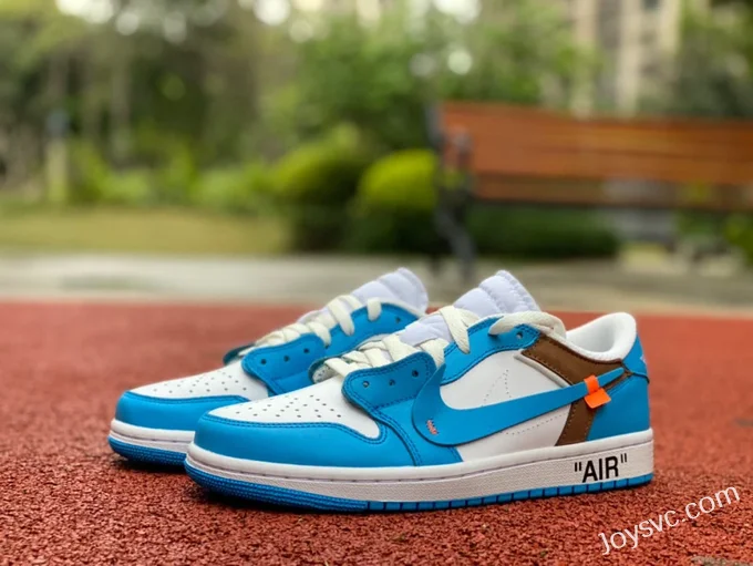 Air Jordan 1 x OFF-WHITE AQ0818-148 UNC Blue Low-Top