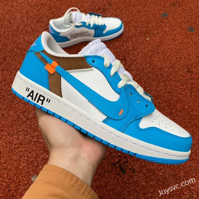 Air Jordan 1 x OFF-WHITE AQ0818-148 UNC Blue Low-Top