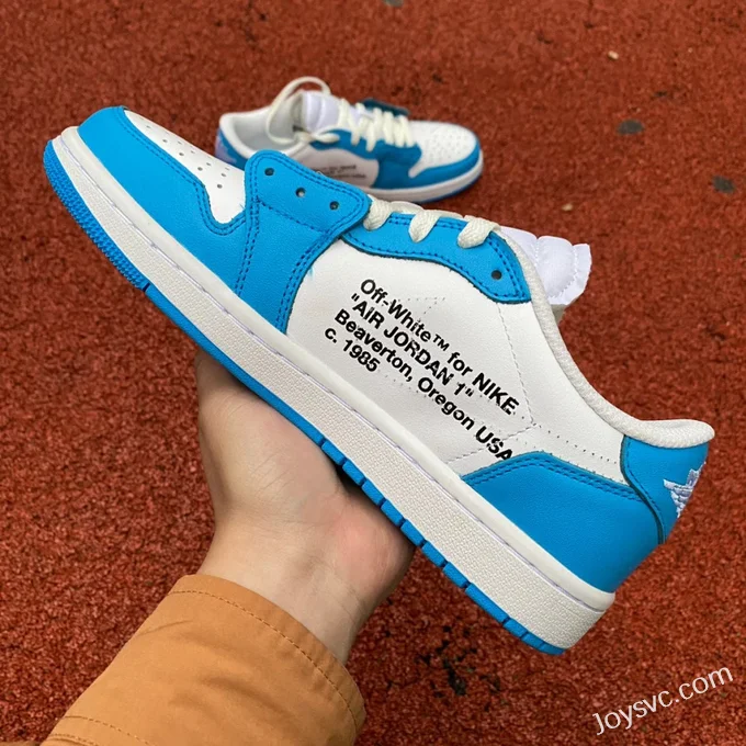 Air Jordan 1 x OFF-WHITE AQ0818-148 UNC Blue Low-Top