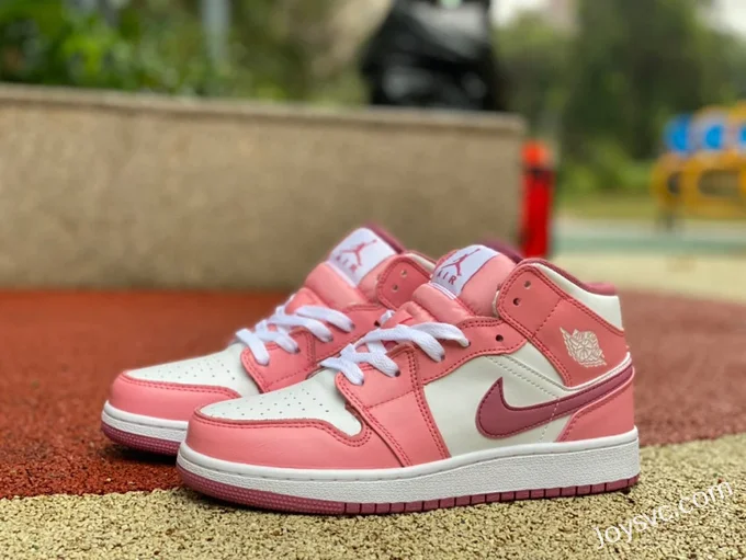 Air Jordan 1 Mid GS Pink White DQ8423-616