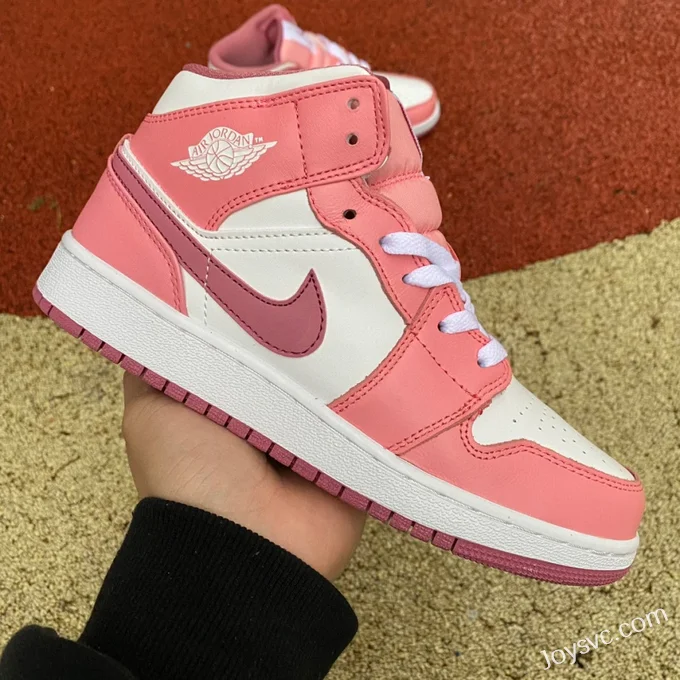 Air Jordan 1 Mid GS Pink White DQ8423-616