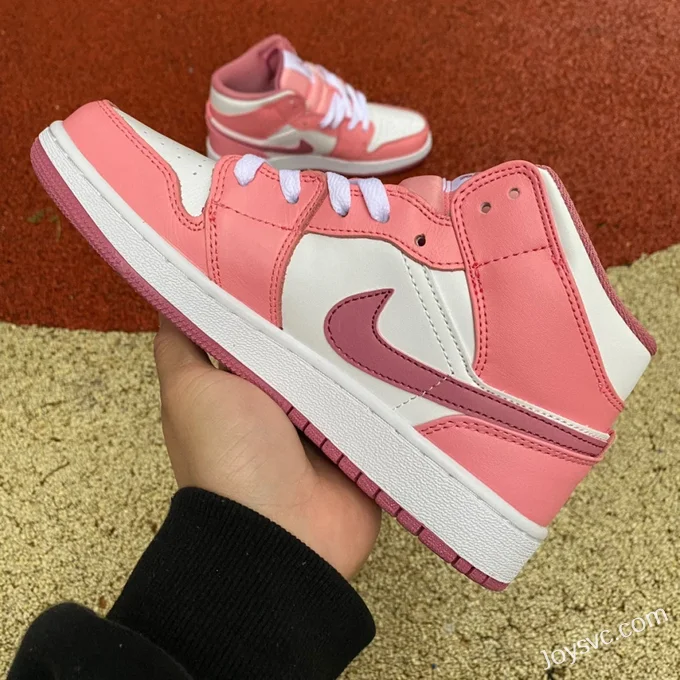 Air Jordan 1 Mid GS Pink White DQ8423-616