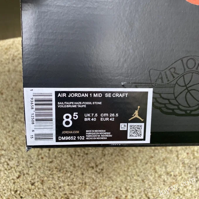 Air Jordan 1 Mid Craft White Brown DM9652-102