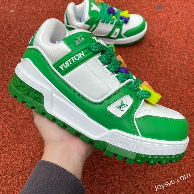 Louis Vuitton Trainer Maxi White Green Dongguan Version