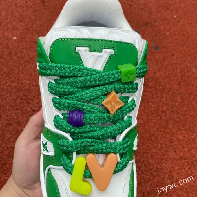 Louis Vuitton Trainer Maxi White Green Dongguan Version