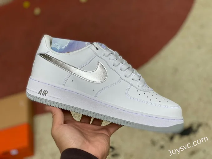 Nike Air Force 1 Low AF1 Men's Silver White Sneakers DZ6755-100