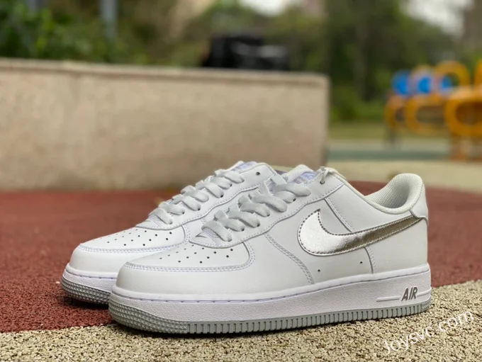 Nike Air Force 1 Low AF1 Men's Silver White Sneakers DZ6755-100