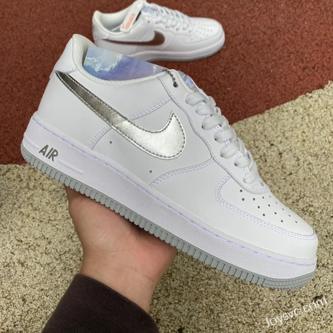 Nike Air Force 1 Low AF1 Men's Silver White Sneakers DZ6755-100