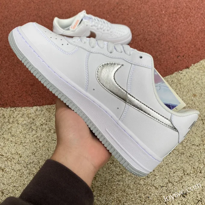 Nike Air Force 1 Low AF1 Men's Silver White Sneakers DZ6755-100