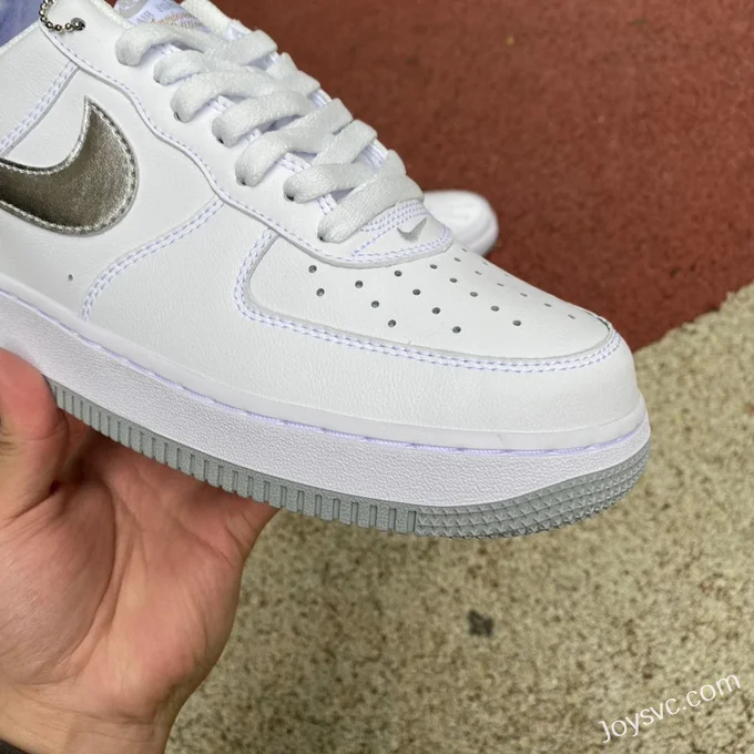 Nike Air Force 1 Low AF1 Men's Silver White Sneakers DZ6755-100