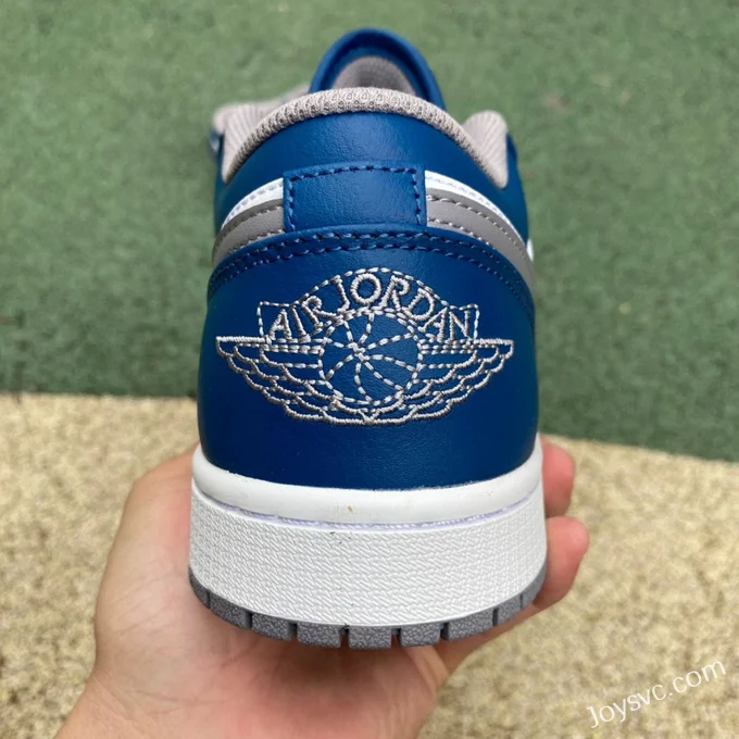 Air Jordan 1 Low 553558-412 White Grey Blue Retro