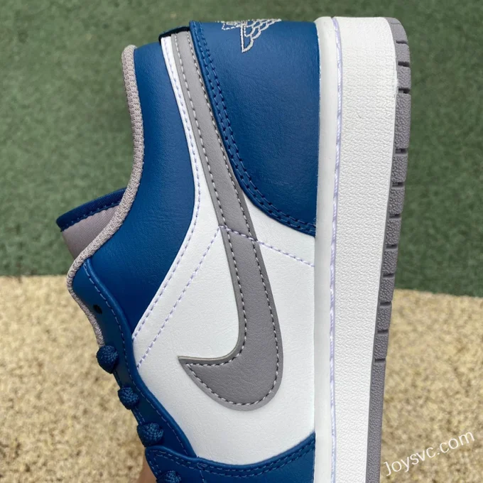 Air Jordan 1 Low 553558-412 White Grey Blue Retro