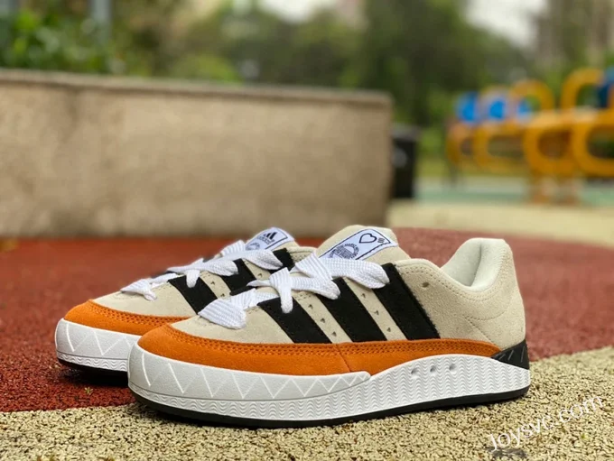 NEIGHBORHOOD x Adidas Adimatic Beige Orange Retro Sneakers HP9916