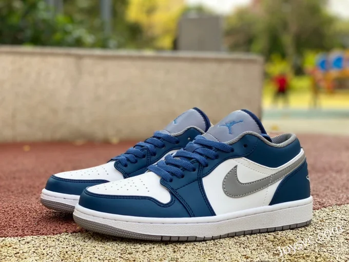 Air Jordan 1 Low 553558-412 White Grey Blue Retro