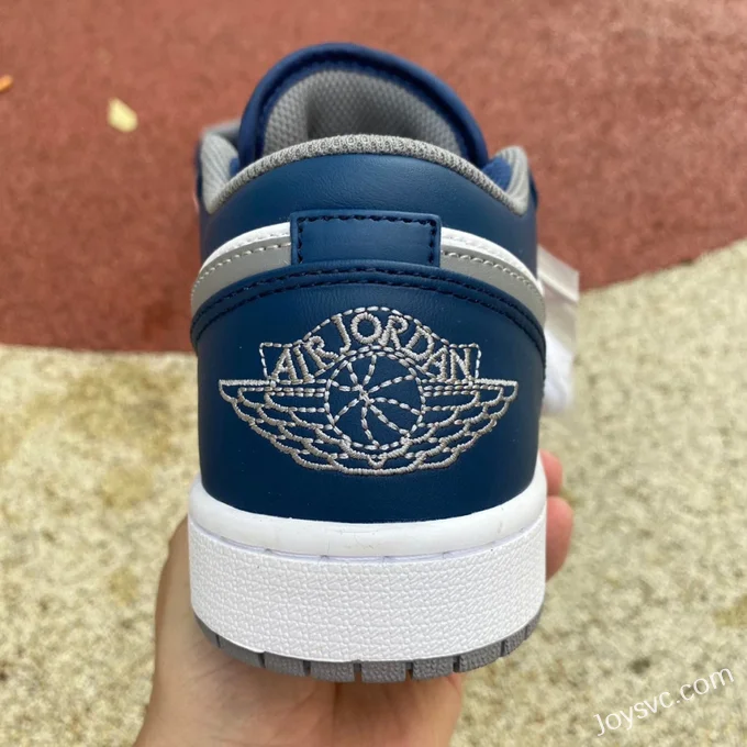 Air Jordan 1 Low 553558-412 White Grey Blue Retro