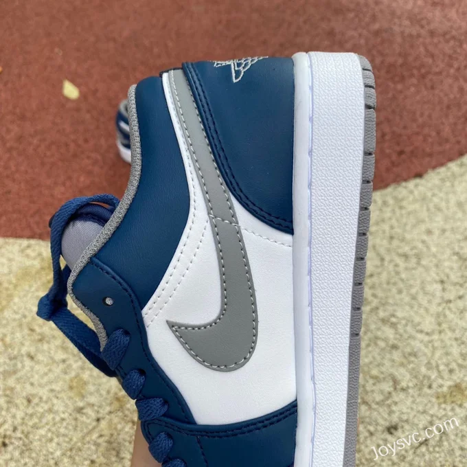 Air Jordan 1 Low 553558-412 White Grey Blue Retro