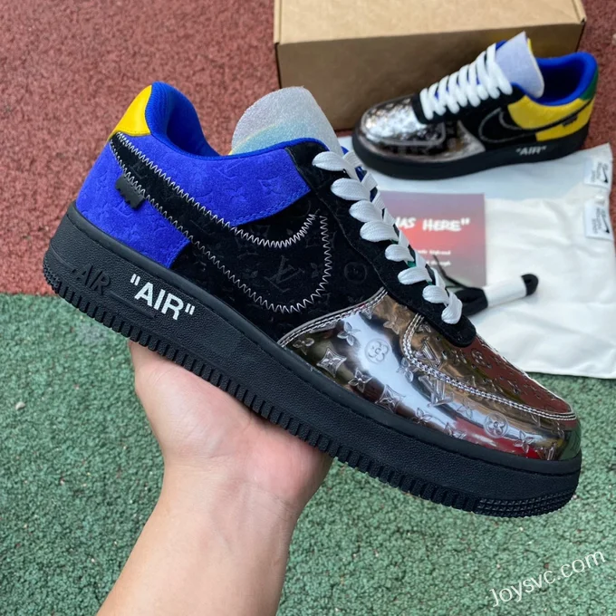 Louis Vuitton x Nike Air Force 1 Low Silver Black Blue