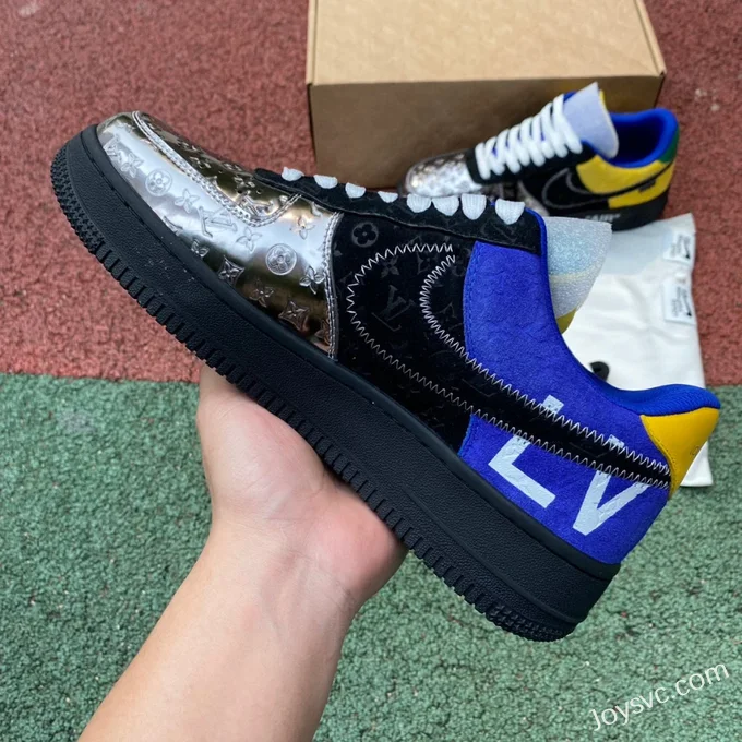 Louis Vuitton x Nike Air Force 1 Low Silver Black Blue