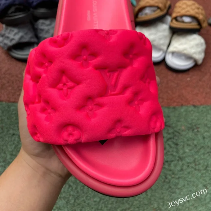 Louis Vuitton Pool Pillow Comfort Pink Velcro Slides