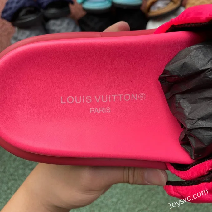 Louis Vuitton Pool Pillow Comfort Pink Velcro Slides