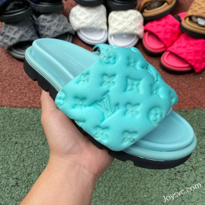 Louis Vuitton Pool Pillow Comfort Tiffany Velcro Slides