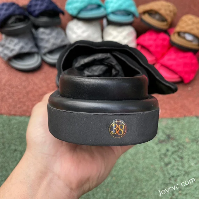 Louis Vuitton Pool Pillow Comfort Black Velcro Slides