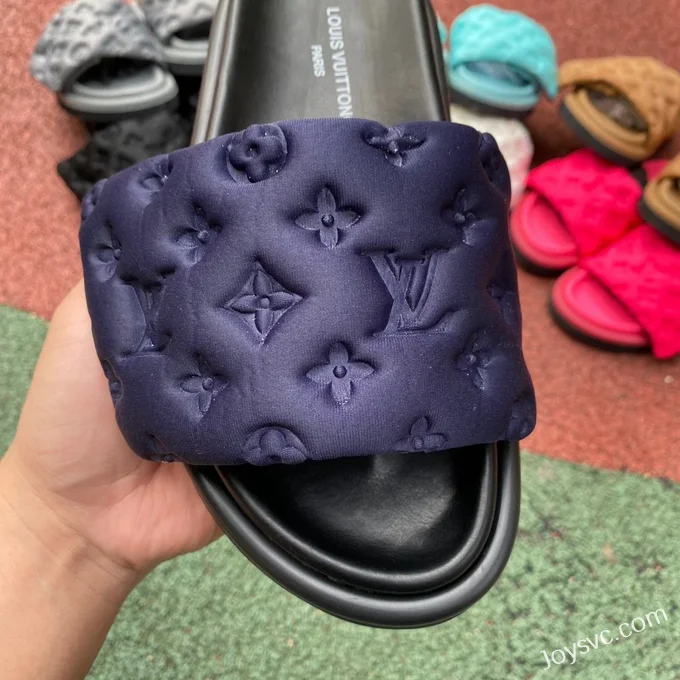 Louis Vuitton Pool Pillow Comfort Navy Velcro Slides