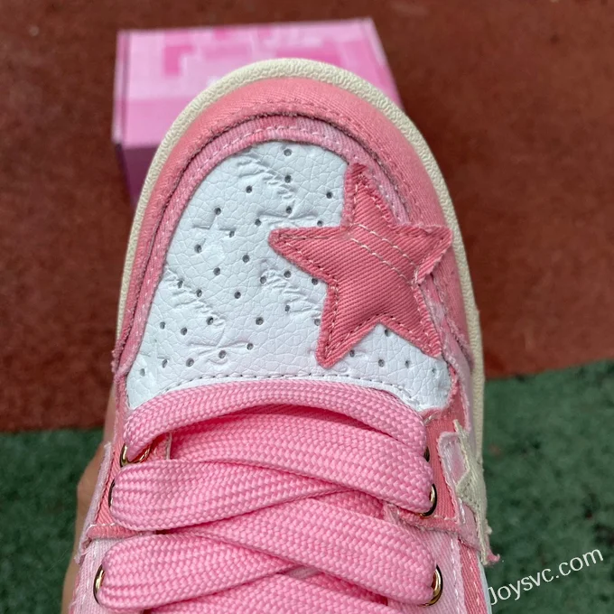 KAALIXTO Pink Cloud Stars Mid-Top Shoes in Pink and White