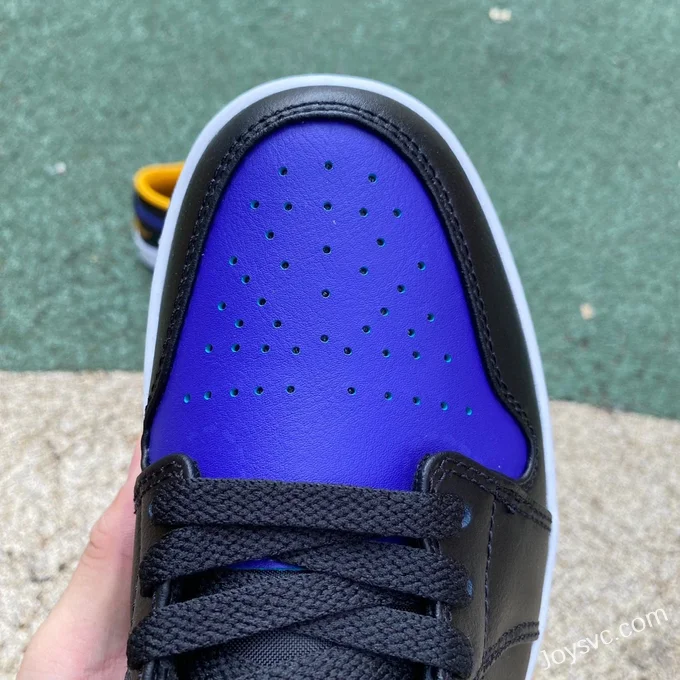 Air Jordan 1 Low 553558-075 Black Purple Yellow Retro