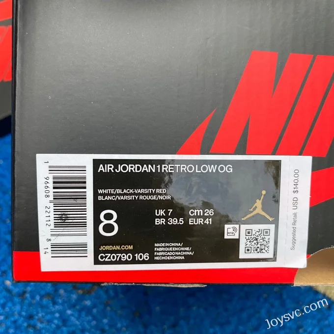 Air Jordan 1 Low CZ0790-106 Black Toe 2023 Cost-Effective Version