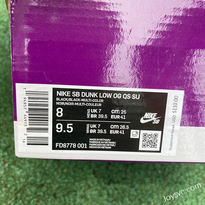 Nike Dunk x Supreme Black Color FD8788-001