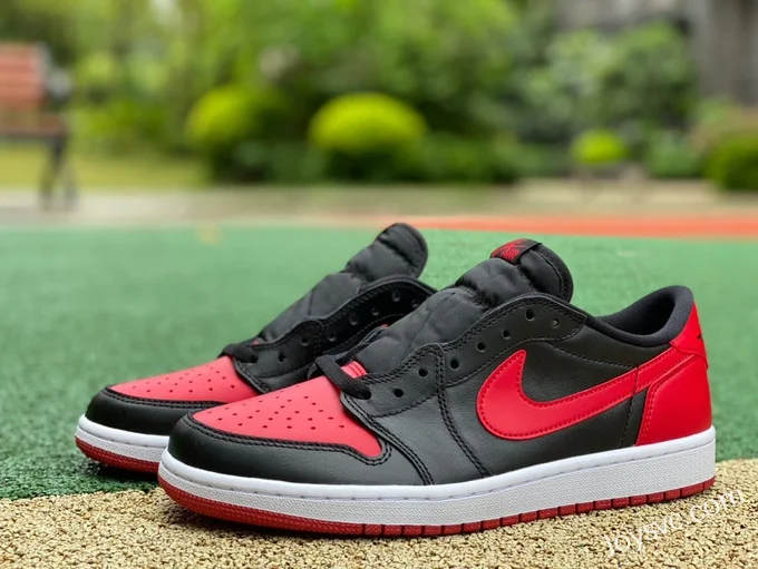 Air Jordan 1 Low 705329-001 Black Red Bred DG Version