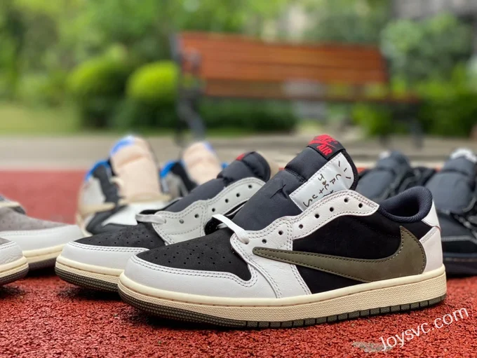 Travis Scott x Air Jordan 1 Low DZ4137-106 Olive Green Foreign Trade Version