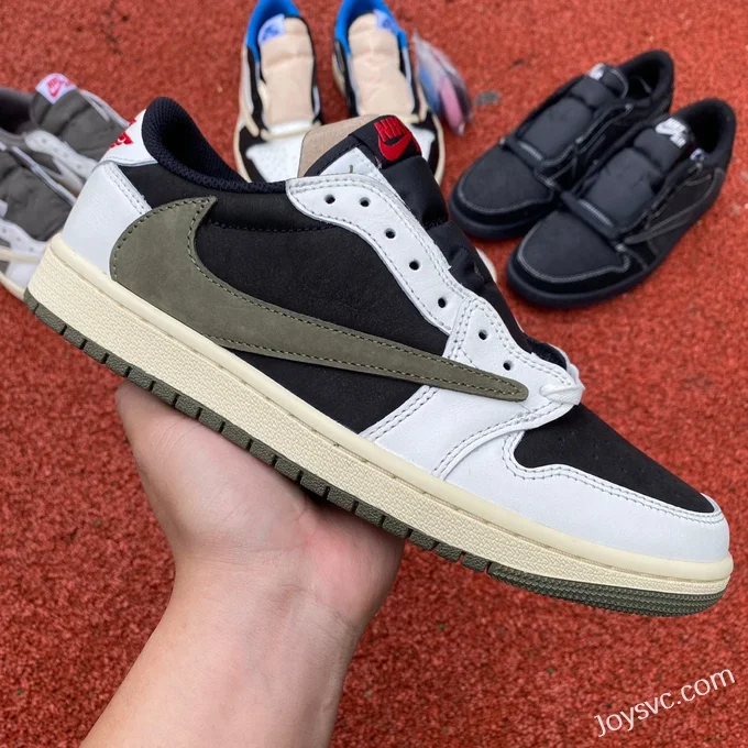 Travis Scott x Air Jordan 1 Low DZ4137-106 Olive Green Foreign Trade Version